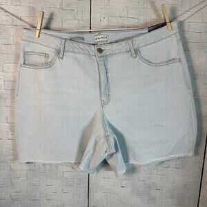 Ava & Viv Womens Shorts Cutoff high rise long light wash pockets western Plus Sz